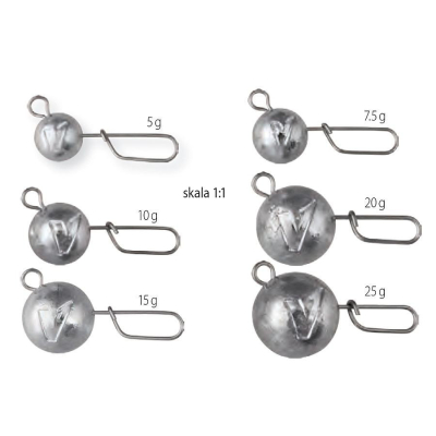Sada vláčecích zátěží Dragon typ 598 6 kusů (5g, 7.5g, 10g, 15g, 20g, 25g)