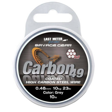 Lanko Savage Gear Carbon49 0.48mm 11kg 24lb Coated Grey 10m