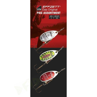 Sada třpytek na štiky DAM Effzett Das Original Pike Assortment vel. 5 12g