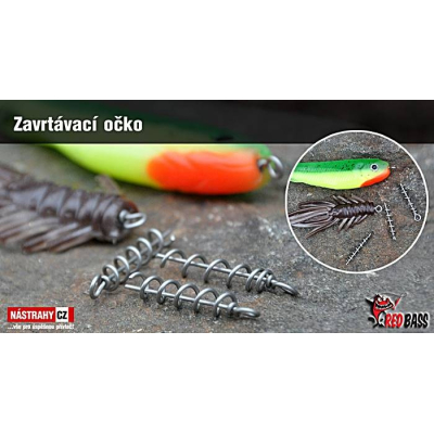 Zavrtávací očko do gumových nástrah Red Bass S 2cm