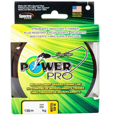 Pletená šňůra PowerPro Hi-Vis Yellow 135m 0.19mm 13kg