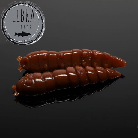 Larvy na pstruhy s vůní sýra Libra Lures Kukolka 27 barva 038 Brown (balení 15ks) aroma sýr