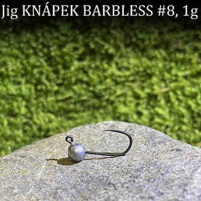 Jigové hlavičky na pstruhy KNÁPEK BARBLESS 2g vel. 4 (balení 5 ks)