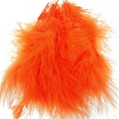 FM Fly peří na mušky Marabou HOT ORANGE FLUO