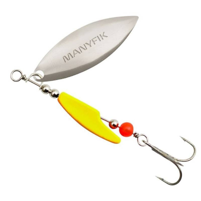 Rotační třpytka Manyfik MOBBY V-2 3g - VS06 stříbrná/fluo