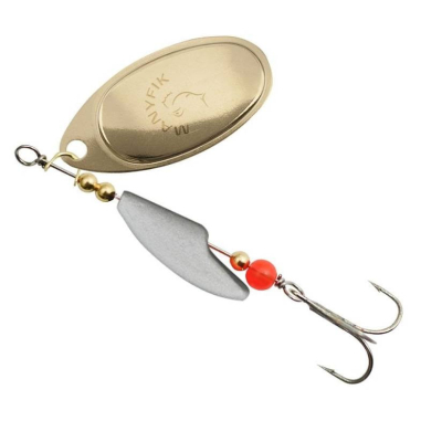 Rotační třpytka Manyfik MOBBY F vel. 2 3,5g stříbrná/zlatáí