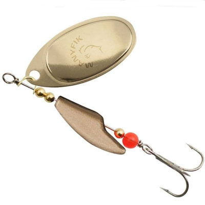 Rotační třpytka Manyfik MOBBY F vel. 2 3,5g zlatá/zlatá