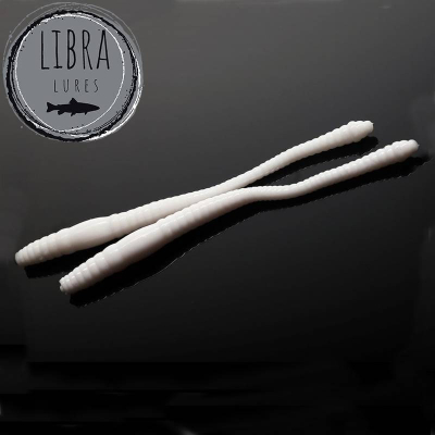 Libra Lures Dying Worm 80 barva 001 White (balení 12 ks) příchuť sýr