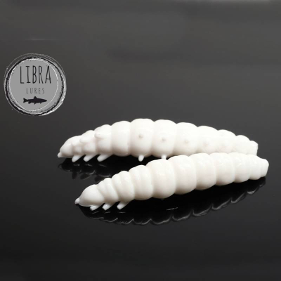 Libra Lures Larva 35 barva 001 White (balení 12ks) příchuť krill