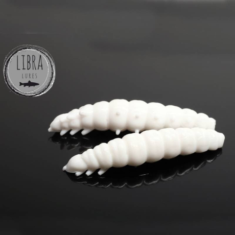 Libra Lures Larva 35 barva 001 White (balení 12ks) příchuť krill