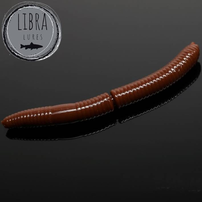 Libra Lures FATTY D'WORM 75 barva 038 Brown (8 kusů) příchuť krill