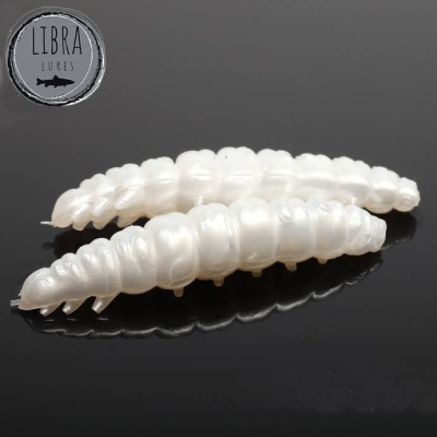 Libra Lures Larva 35 barva 004 Pearl White (balení 12 ks) příchuť sýr