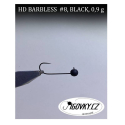 Wolframové bezprotihrotové hlavičky HD BARBLESS Black vel. 8 0,9g (balení 5ks)