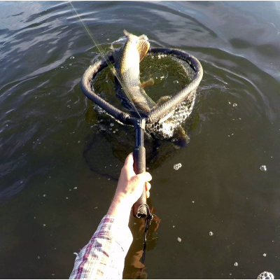 Podběrák Savage Gear PRO FINEZZE LANDING NET FLOATING L 33CM 46X56X50CM 20MM RUBBER 89CM