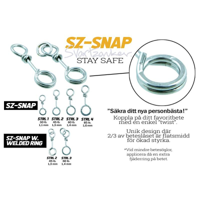 Svartzonker karabinka SZ Snap vel. 1 30lb (balení 10ks)