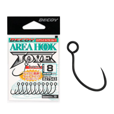 Woblerové jednoháčky DECOY AREA HOOK TYPEX JOVE AH-10 MAT BLACK - vel. 6 (balení 10ks)