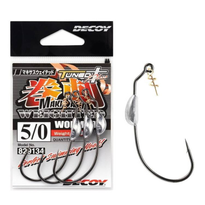 DECOY Worm 130 Makisasu Hook Weighted 3g 5/0 (balení 3 kusy)