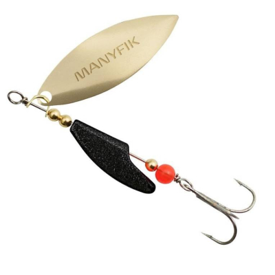 Rotační třpytka Manyfik MOBBY V-5 12,5g - VG01 černá/zlatá