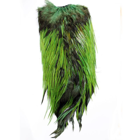 Barvený sedlový kohoutí skalp Light Olive