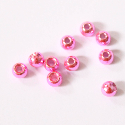 Tungsten wolframové hlavičky - Round Metalic Pink 3.8MM (balení 10 kusů)