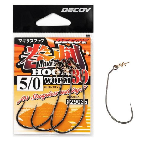 DECOY Worm 30 Makisasu Hook  5/0 (balení 3 kusy)