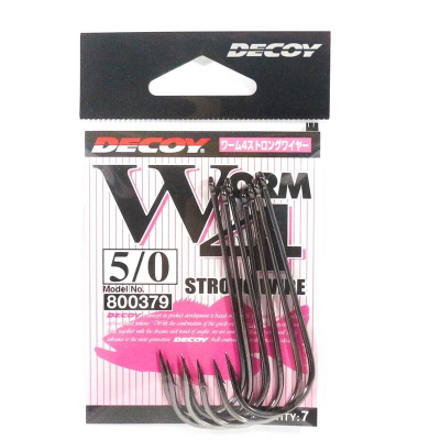 Čeburaškové háčky DECOY Worm 4 Strong Wire vel. 5/0 ( 7 pcs)