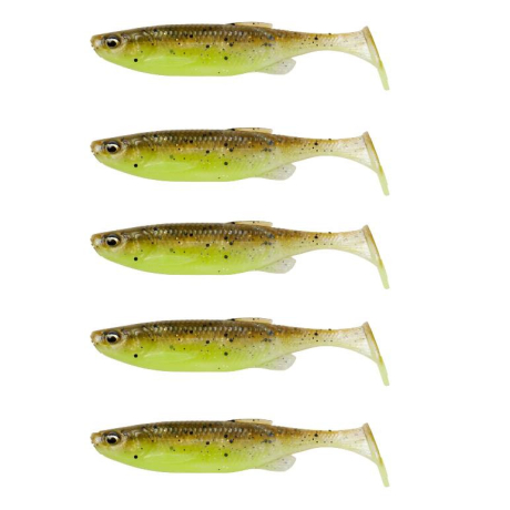 Ripper Savage Gear Fat Minnow T-Tail 10,5cm 5 pcs Green Pearl Yellow