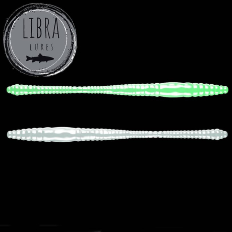 Libra Lures Dying Worm 80 barva 000 Glow UV Green (balení 12 ks) příchuť sýr