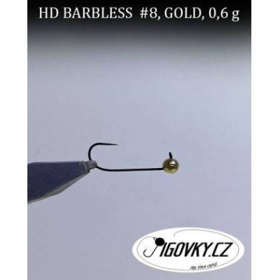 Wolframové bezprotihrotové hlavičky HD BARBLESS GOLD vel. 4 0,4g (balení 5ks)