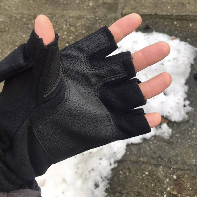 Rybářské rukavice Kinetic Wind Stop Fold Over Mitt L Black