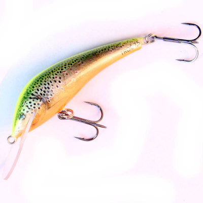 Wobler Bonito Troć 7,5cm pstruh fluo žlutý s bílým bříškem BKK hooks