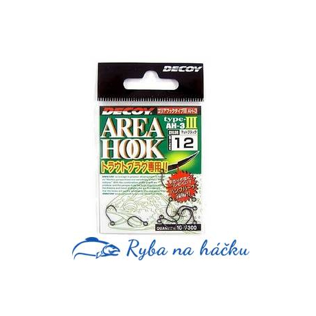 Woblerové jednoháčky DECOY AREA HOOK TYPE III AH-3 MAT BLACK - vel. 10 (balení 10ks)