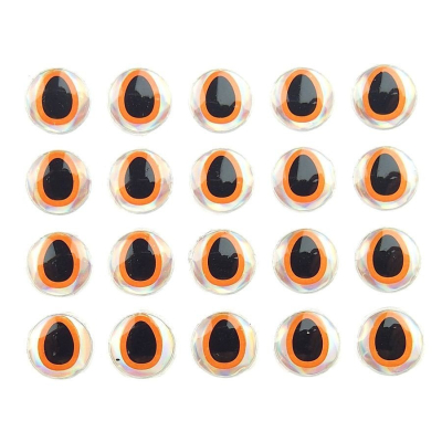 FM Fly 3D oči Oval Pupil 3D Eyes silver 7mm (90ks)