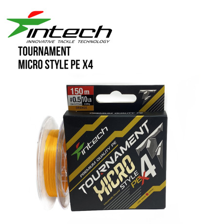 Šňůra INTECH Tournament Micro Style PE X4 0,5 (0,117mm - 4,54kg) Orange - 150m