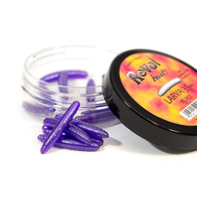 Revol Baits Larva 35mm 15 pcs Violet Pearl příchuť kreveta