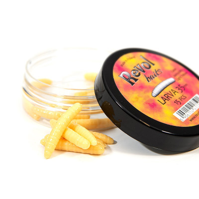 Revol Baits Larva 35mm 15 pcs Cheese Light Yellow příchuť kreveta
