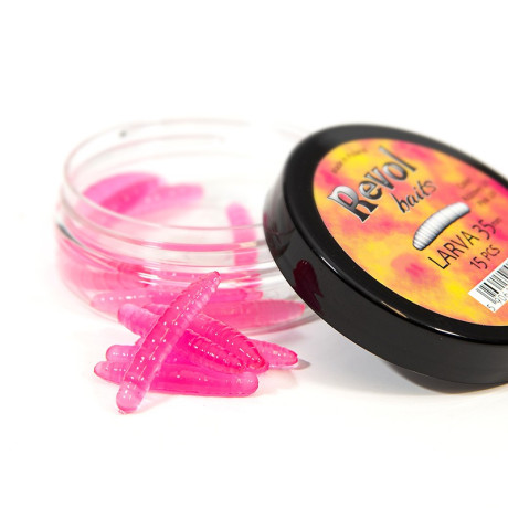 Revolbaits Larva 50mm 10 pcs barva Růžová Pink UV příchuť kreveta