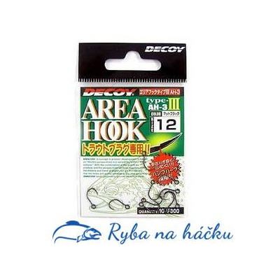 Woblerové jednoháčky DECOY AREA HOOK TYPE III AH-3 MAT BLACK - vel. 8 (balení 10ks)