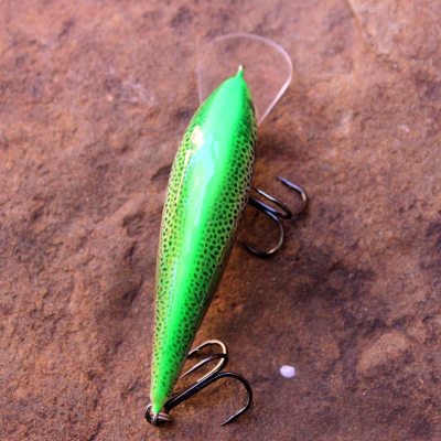 Wobler Bonito Troć 6,5cm 5,5g barva pstruh zelený s bílým břichem BKK hooks