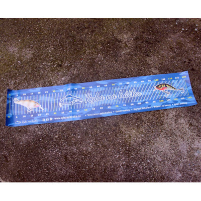 Měřící foto podložka pro rybáře Ryba na háčku V2 120cm