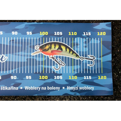 Měřící foto podložka pro rybáře Ryba na háčku V2 120cm
