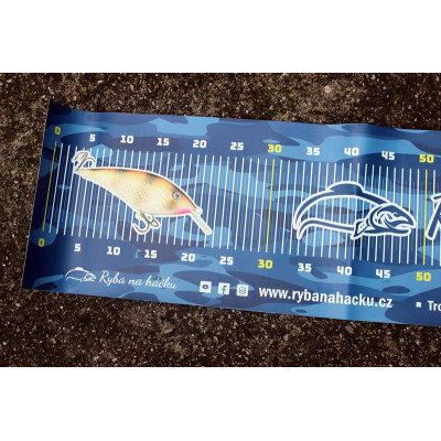 Měřící foto podložka pro rybáře Ryba na háčku V2 120cm