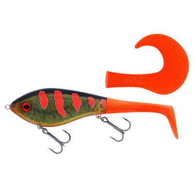 Westin SWIM TAIL 12CM 68G SINKING 3D MOTOROIL BLOOD 2 TAILS