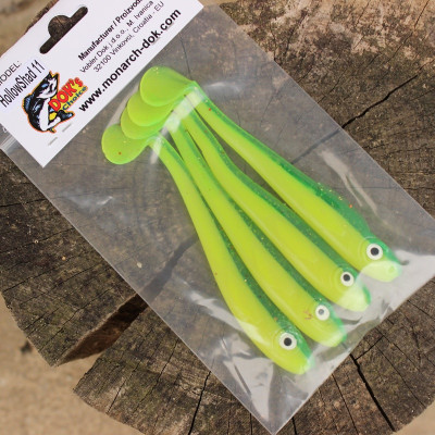 Ripper Monarch Dok Hollow Soul Shad 11cm barva LIME (balení 4 ks)