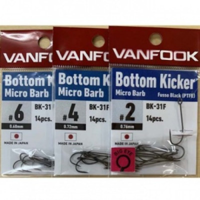 Čeburaškové háčky Vanfook Bottom Kicker BK-31F vel. 6 14pcs