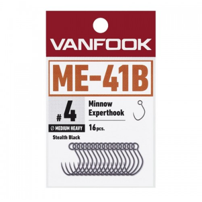 Woblerové jednoháčky Vanfook Minnow Expert Hook  ME-41B č. 6 (16 pcs)