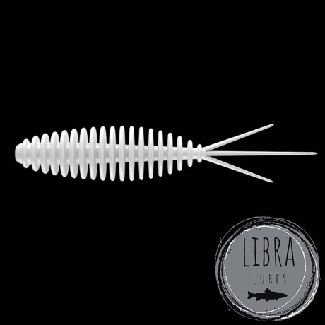 LIBRA LURES Turbo Worm 35 – White 001 (příchuť sýr) – 15ks/bal