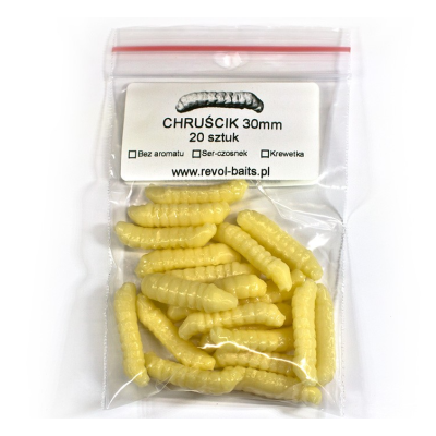Revol Baits Chrostík EKONOMY (CADDIS LARVA) Chruścik 30mm - 20 kusů sýr-česnek