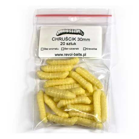 Revol Baits Chrostík EKONOMY (CADDIS LARVA) 30mm - 20 kusů kreveta
