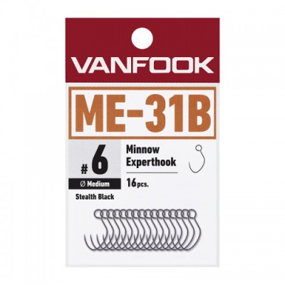 Woblerové jednoháčky Vanfook Minnow Expert Hook ME-31B č. 5 (16 pcs)